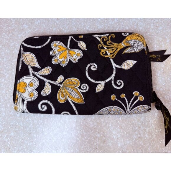 Vera Bradley Retired Black & Yellow Bird Zip Wallet - EUC - Picture 3 of 10